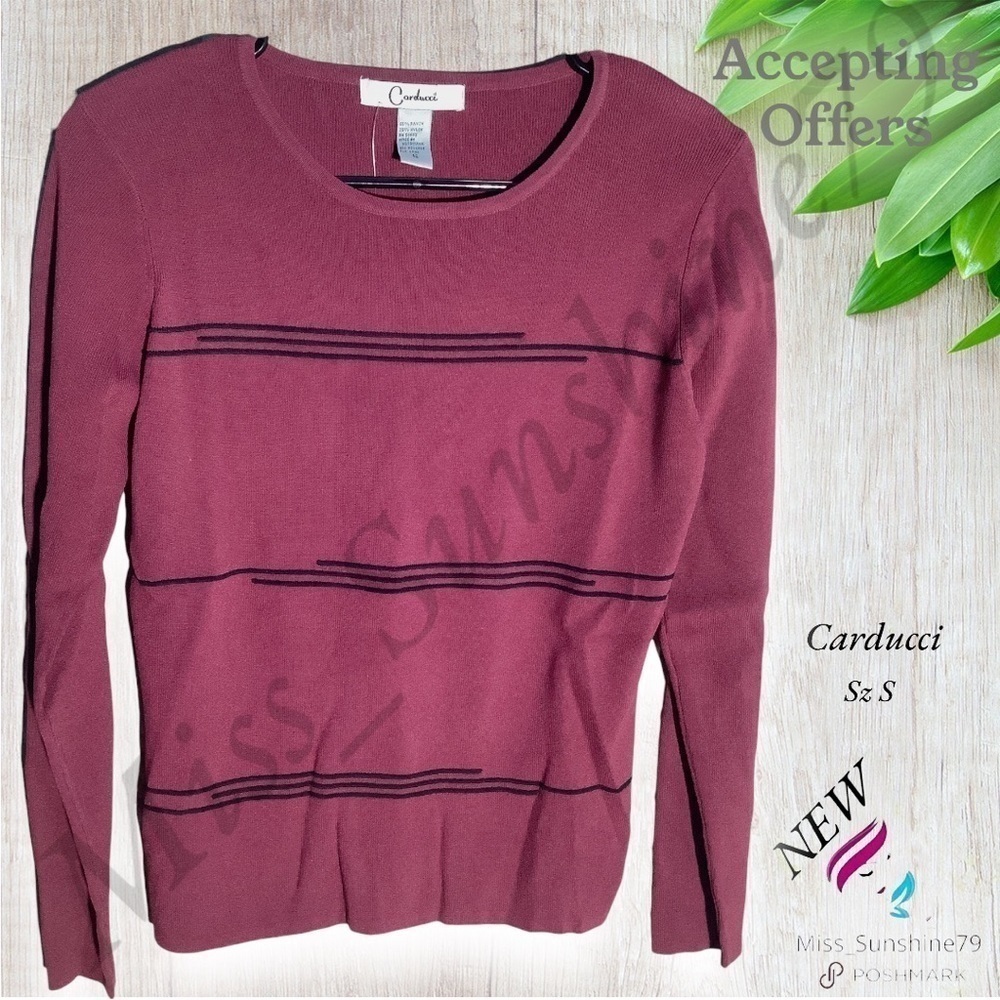 Carducci NEW - Sz S - nylon rayon blend sweater - great line design in front
